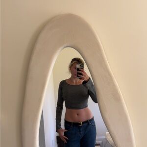 Striped Black and White Crop Top